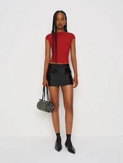 Reformation Darra Knit Top In Red