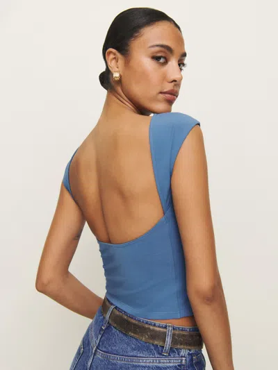 Reformation Darra Knit Top In Starry Night