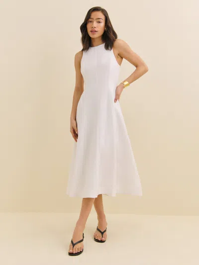 Reformation Davin Linen Dress In White