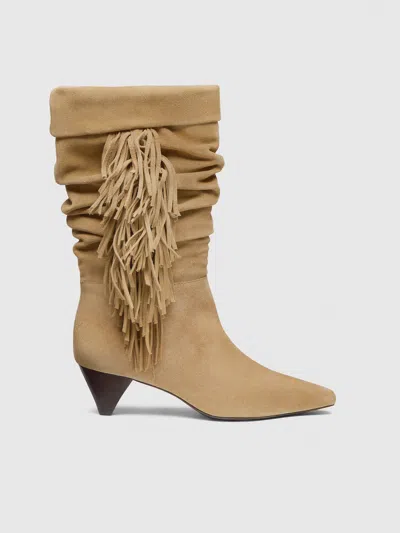 Reformation Davina Slouch Boot In Brown