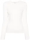 Reformation Davy Ribbed-knit Long-sleeve T-shirt In White