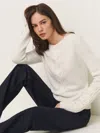 Reformation Dawson Regenerative Wool Cable Sweater In Arctic