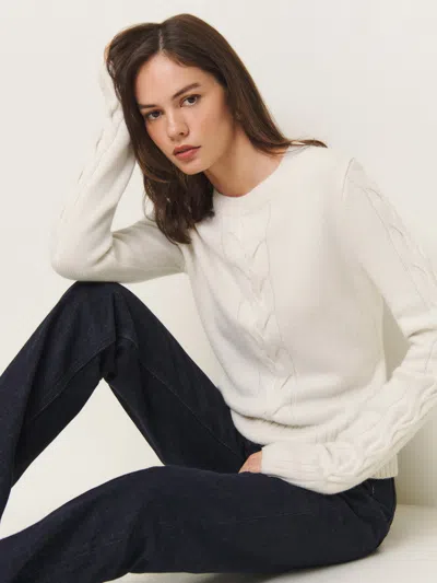 Reformation Dawson Regenerative Wool Cable Sweater In Arctic