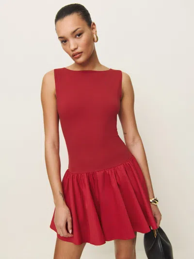 Reformation Defina Knit Dress In Lipstick
