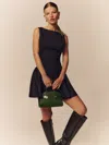 Reformation Taya Mini Dress In Pitch Black