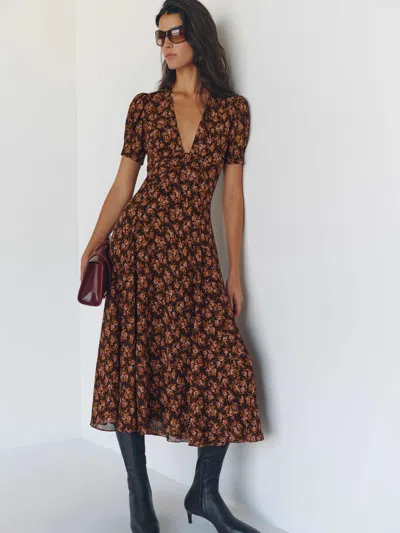 Reformation Deja Dress Brown 0