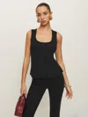 Reformation Delanie Linen Top Black In Black