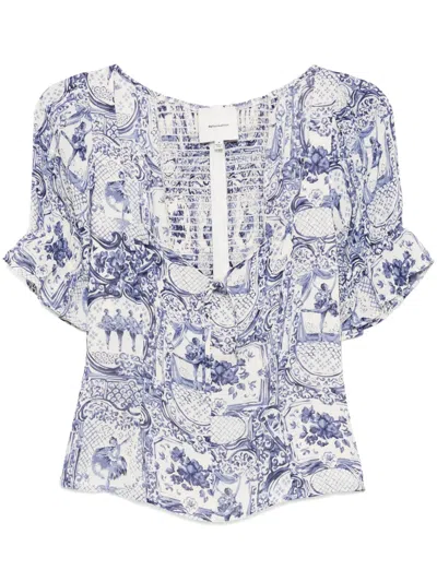 Reformation Delevan Top In Blue