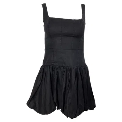 Reformation Delia Dress In Black Linen | ModeSens