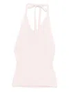 Reformation Delia Ribbed Halter Top In Pink