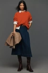 Reformation Delilah Denim Midi Skirt In Blue