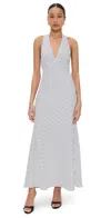 Reformation Delilah Linen Dress Eclipse Dot In Eclipse Dot