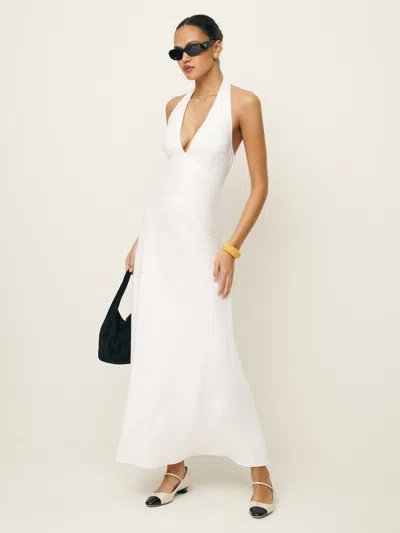 Reformation Delilah Linen Dress In White