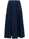 Reformation Delilah High Waist Denim Midi Skirt In Blue