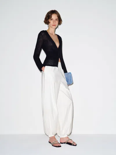 Reformation Cardigan Transparent Delphine Noir L In White