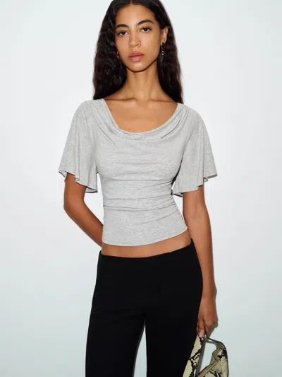 Reformation Top En Maille Demi Gris S In Gray