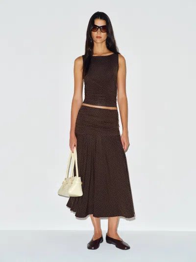 Reformation Demi Knit Two Piece Brown Large