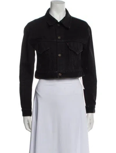 Pre-owned Reformation Denim Jacket In Black