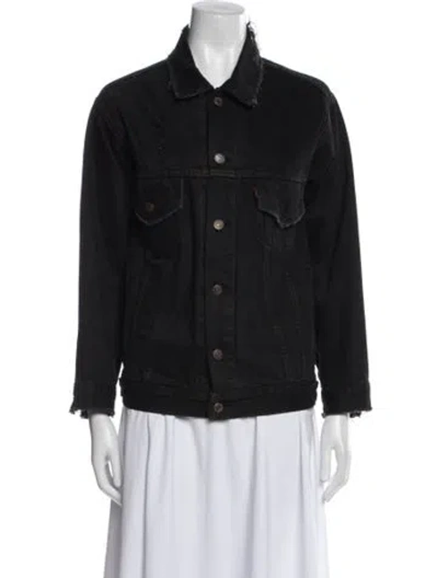 Pre-owned Reformation Denim Jacket In Black