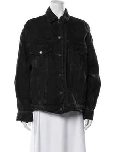 Pre-owned Reformation Denim Jacket In Black