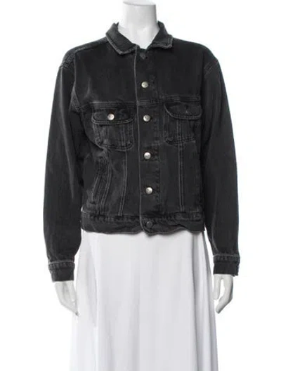 Pre-owned Reformation Denim Jacket In Black