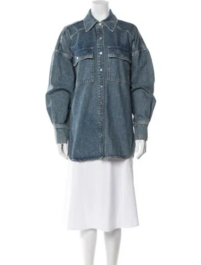 Pre-owned Reformation Denim Jacket In Blue