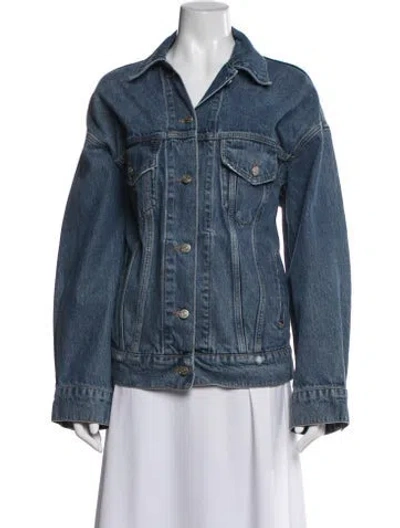Pre-owned Reformation Denim Jacket In Blue