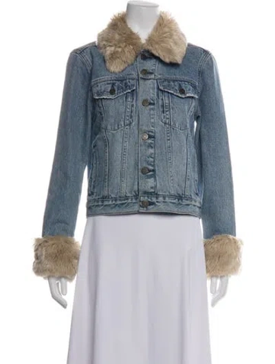 Pre-owned Reformation Denim Jacket In Blue