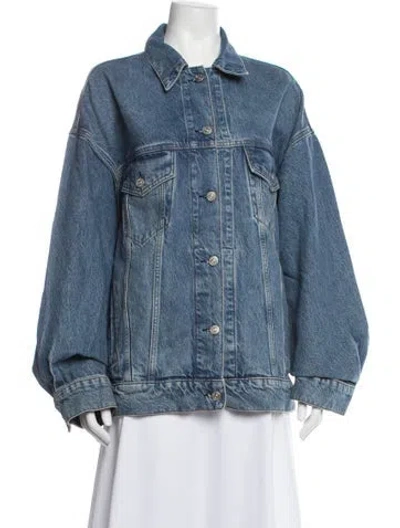 Pre-owned Reformation Denim Jacket In Blue