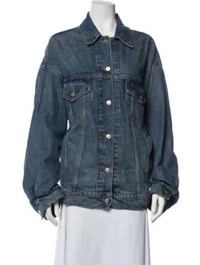 Pre-owned Reformation Denim Jacket In Blue