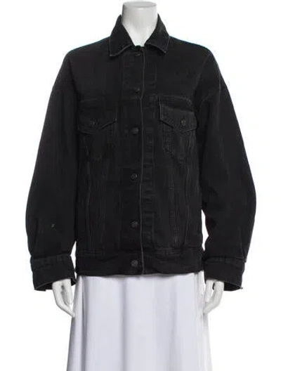 Pre-owned Reformation Denim Jacket In Gray