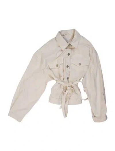 Pre-owned Reformation Denim Jacket In Neutral
