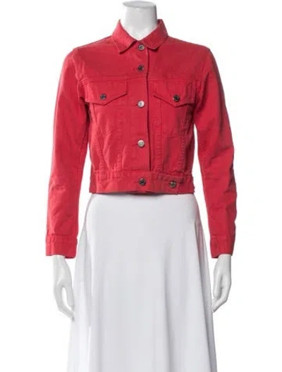 Pre-owned Reformation Denim Jacket In Red