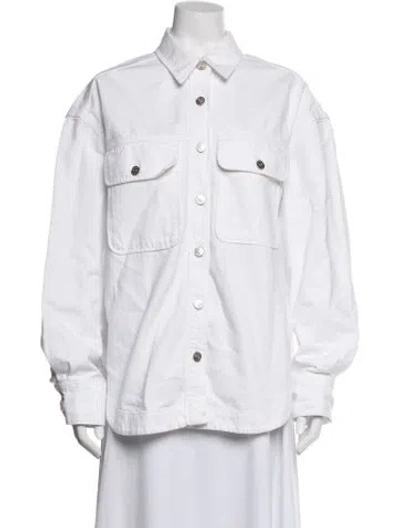 Pre-owned Reformation Denim Jacket In White
