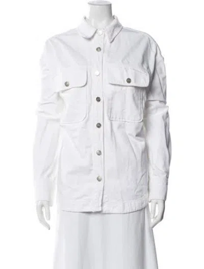 Pre-owned Reformation Denim Jacket In White