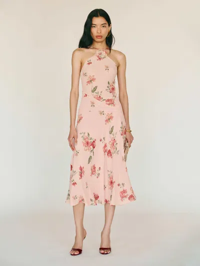 Reformation Deniz Dress Pink Xs