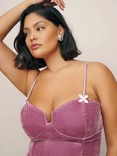 Reformation Desiree Velvet Top Es In Sugar Plum