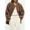 Reformation Devin Faux Fur Coat In Brown