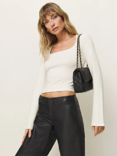 Reformation Devon Knit Top In Fior Di Latte