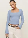 Reformation Devon Knit Top In Ice Water