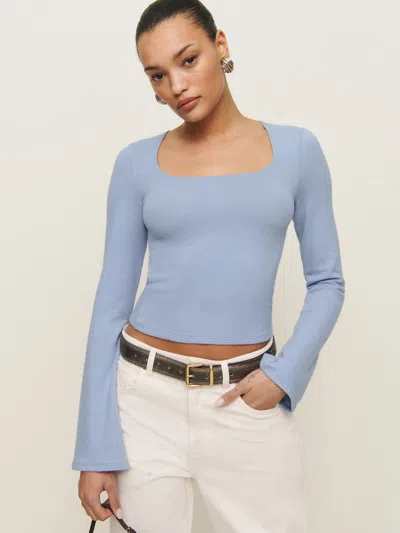 Reformation Devon Knit Top In Ice Water
