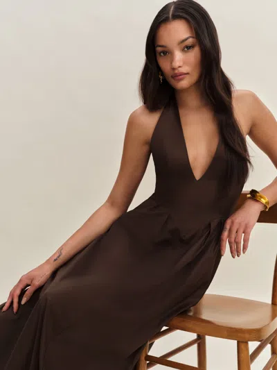 Reformation Briony Dress Brown 6