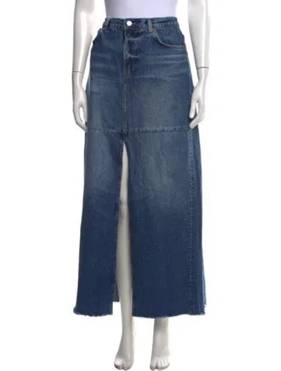 Pre-owned Reformation Distressed Accents Long Skirt In Blue