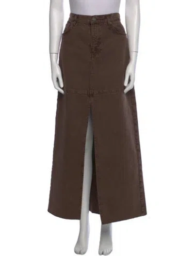 Pre-owned Reformation Distressed Accents Long Skirt In Brown