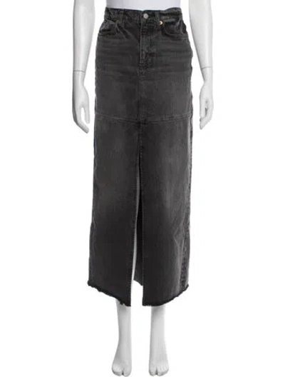 Pre-owned Reformation Distressed Accents Long Skirt In Grey