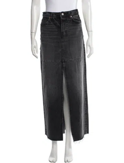Pre-owned Reformation Distressed Accents Long Skirt In Grey