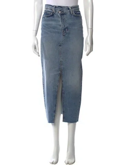Pre-owned Reformation Distressed Accents Mini Skirt In Blue