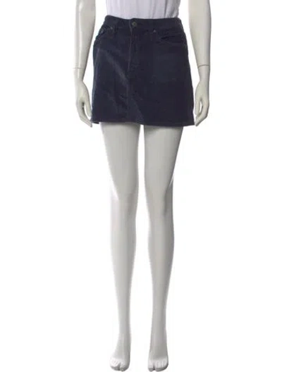 Pre-owned Reformation Distressed Accents Mini Skirt In Blue