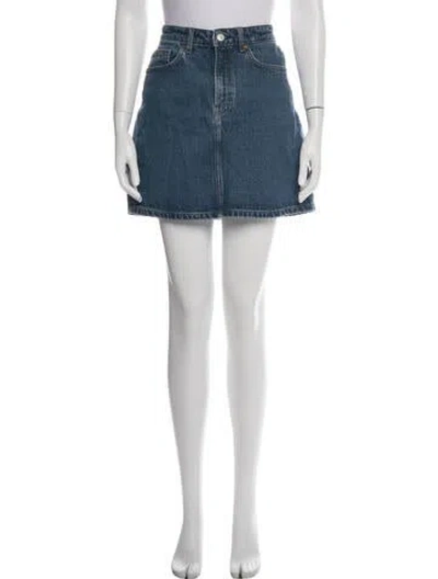 Pre-owned Reformation Distressed Accents Mini Skirt In Blue