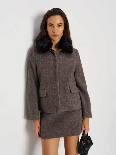 Reformation Dolly Jacket In Brown